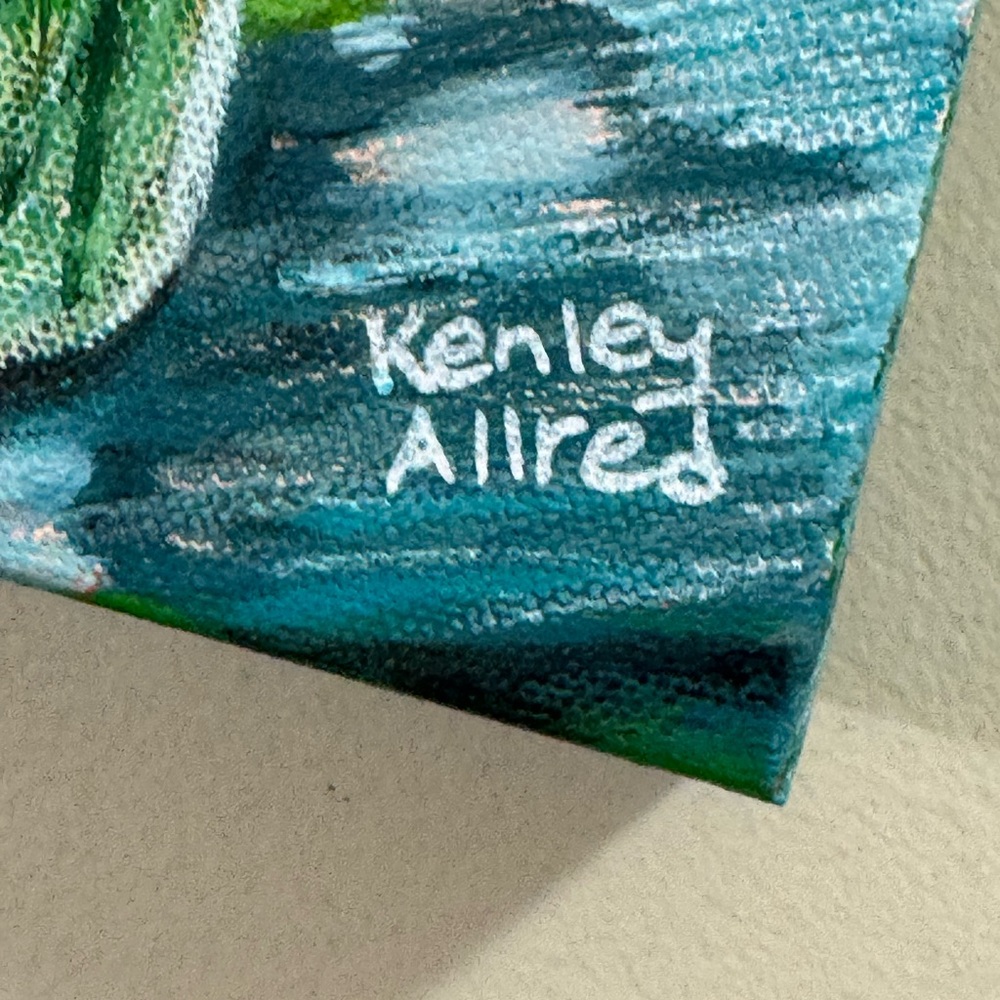 Original Flowers in Vase Floral Acrylic Canvas Painting Size 6”x8 1.5” thick - Picture 3 of 4